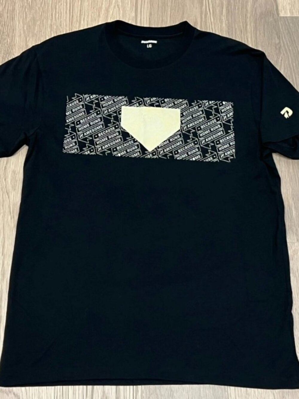 L DEMARINI Black Top Tee Shirt Baseball Softball *Because Homeruns are Awesome*